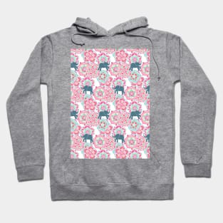 Tiny Elephants in Fields of Flowers Hoodie